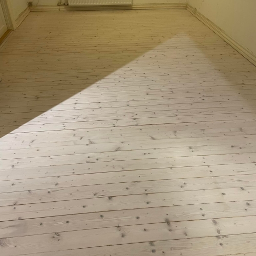 Trægulv i Sæby efter afslibning